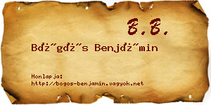 Bögös Benjámin névjegykártya